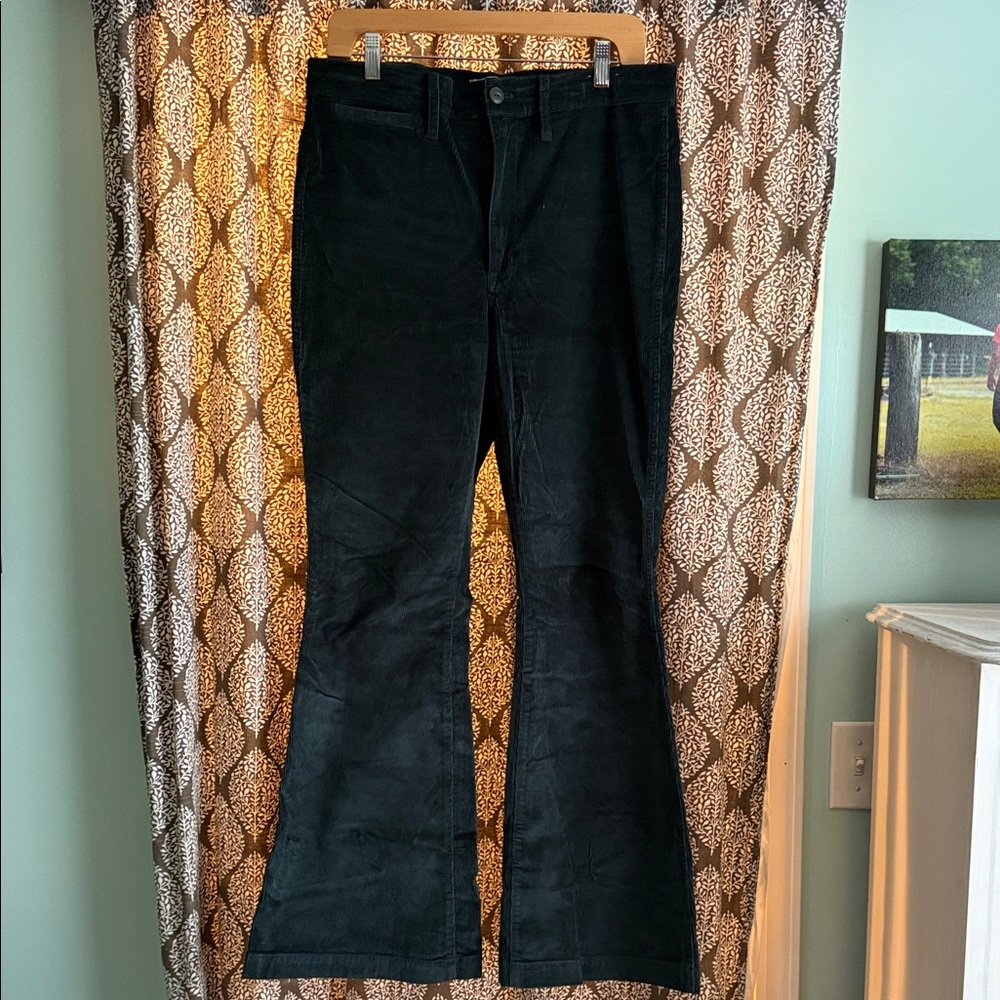 Madewell Forest Green The Perfect Vintage Wide Leg corduroy trouser size 30